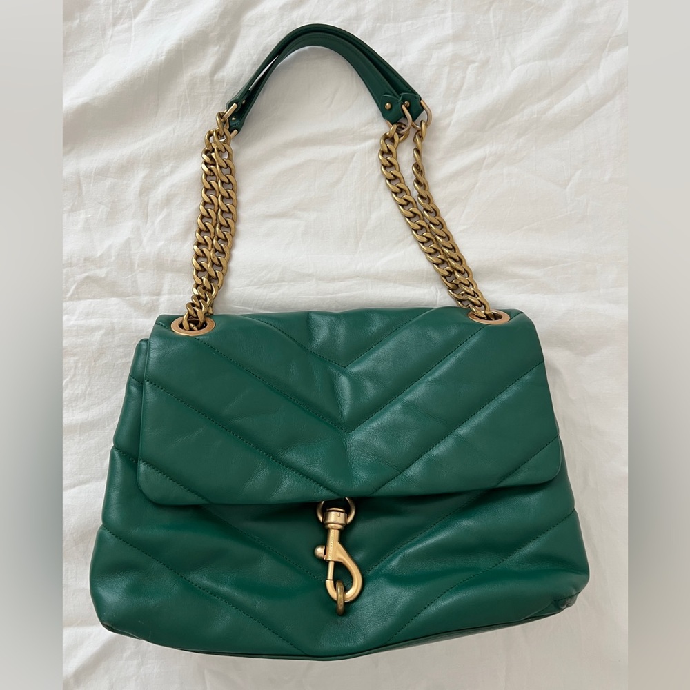 Rebecca Minkoff Edie Quilted Shoulder Bag with Gold‎ Chain - Picture 3 of 10